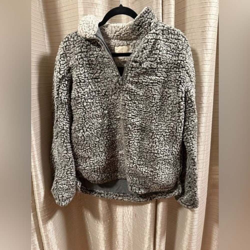 Altar'd State Light Gray Sherpa Zip Jacket